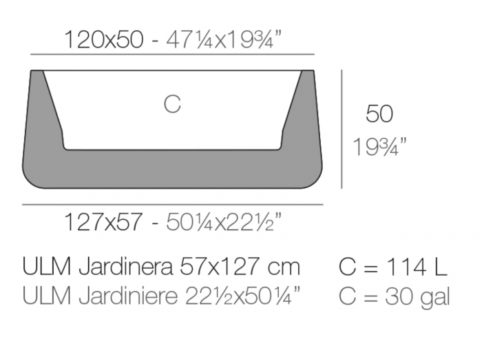 Jardiniera decorativa gradina Ulm 127x57x50 cm cu iluminare LED RGBW, 42219A - Vondom [2]