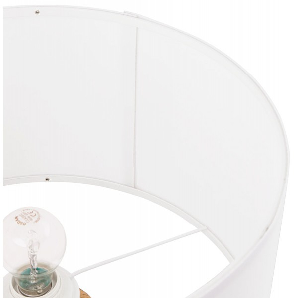 Lampa masa alba Osku 64,5 cm stil scandinav, abajur material / picioare lemn masiv, TL00210WHNA - Kokoon [5]