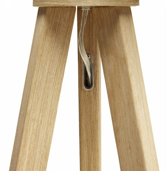 Lampa alba de podea TRIVET cu design modern 3 picioare / lemn / material, FL00380WHNA - Kokoon [11]