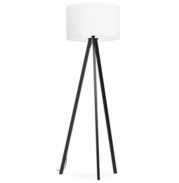 Lampa alba de podea TRIVET cu design modern 3 picioare negre / material / metal, FL00370WHBL - Kokoon [3]