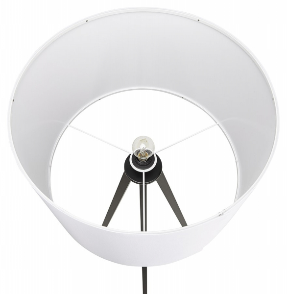 Lampa alba de podea TRIVET cu design modern 3 picioare negre / material / metal, FL00370WHBL - Kokoon [9]