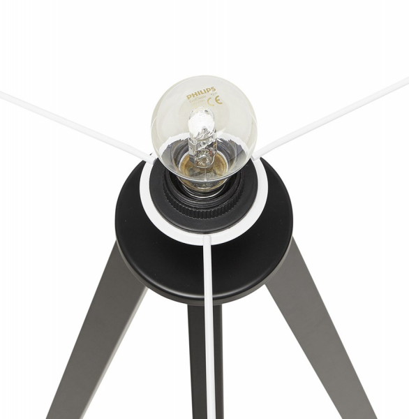 Lampa alba de podea TRIVET cu design modern 3 picioare negre / material / metal, FL00370WHBL - Kokoon [10]