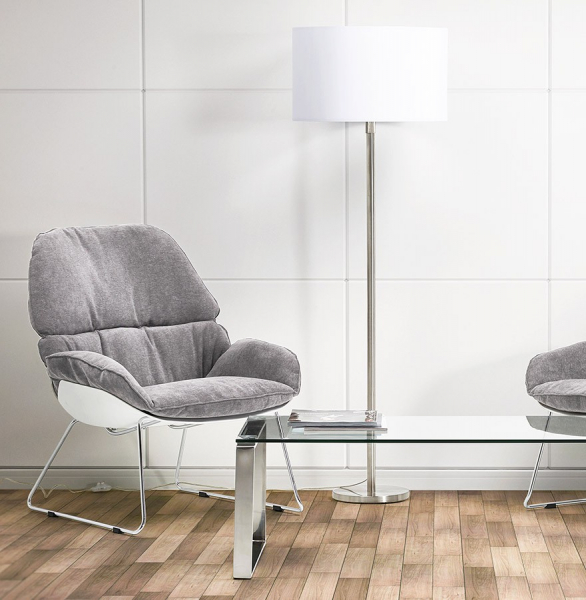 Lampa alba podea WINONA cu design modern si inaltime reglabila material / otel, FL00500WH - Kokoon [14]