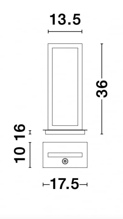 Lampa de birou/masa dimabila neagra Miki 36x13 cm, iluminare LED, stil minimalist forma dreptunghiulara, 9500811 - Novaluce [6]