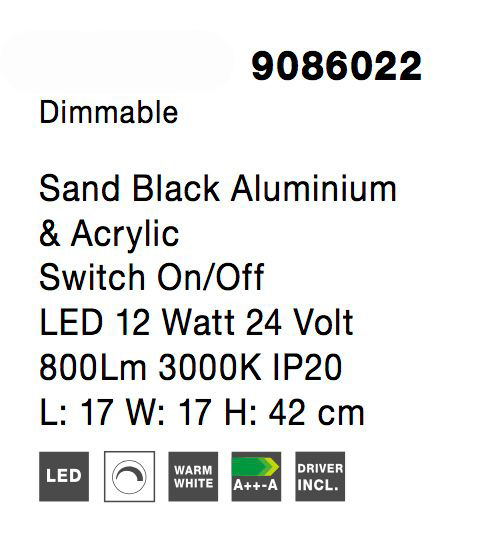 Lampa de birou neagra dimabila LED Danai 42x17 cm, stil minimalist geometric, 9086022 - Novaluce [5]