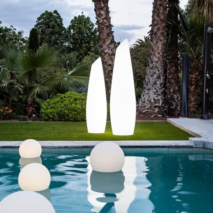 Lampă de Grădină Fredo 46,5x46,5x170 cm, Polietilenă Alb, Protecție IP54 - New Garden [5]