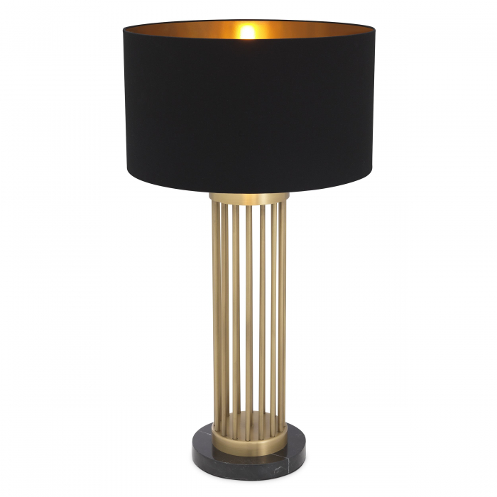 Lampa de lux aurie Condo Ø45x83 cm baza marmura neagra, abajur textil | Eichholtz - 116773 [8]