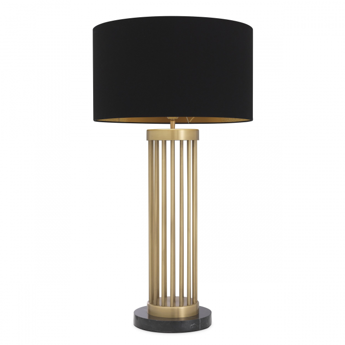 Lampa de lux aurie Condo Ø45x83 cm baza marmura neagra, abajur textil | Eichholtz - 116773 [7]