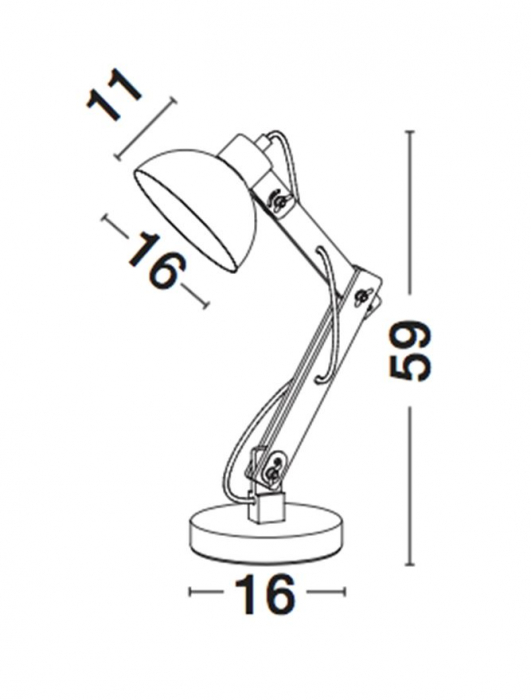 Lampa de masa ajustabila neagra/alba Zeno, din metal si lemn, 59 cm, 671602 - Novaluce [7]