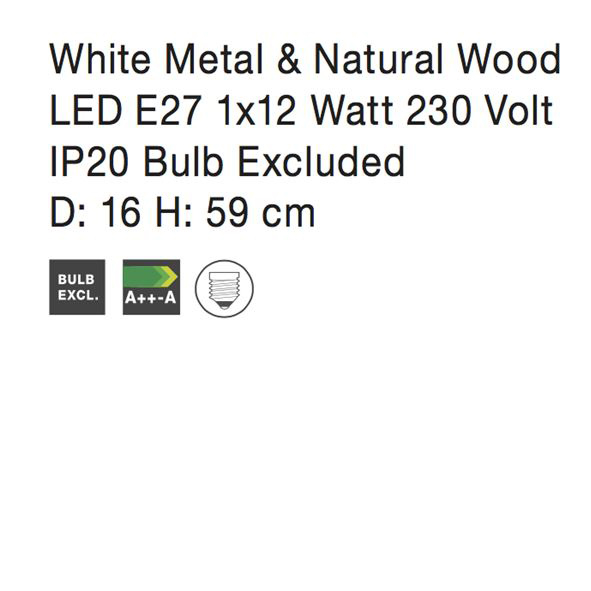 Lampa de masa ajustabila neagra/alba Zeno, din metal si lemn, 59 cm, 671602 - Novaluce [8]