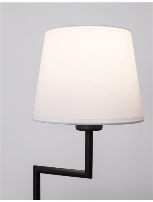 Lampa de masa alb-negru Eduaro, baza metalica, abajur textil, 50 cm, 9919152 - Novaluce [3]
