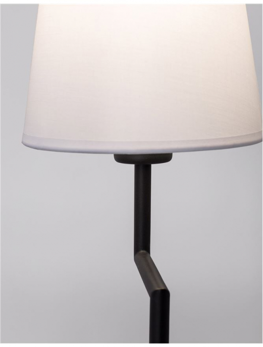 Lampa de masa alb-negru Eduaro, baza metalica, abajur textil, 50 cm, 9919152 - Novaluce [4]