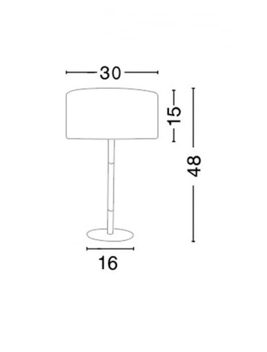 Lampa de masa alba Sivert, din metal si lemn, abajur textil, 48 cm, 7605183 - Novaluce [3]