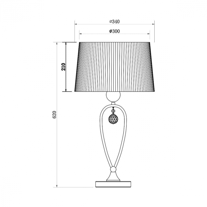 Lampa de masa alba stil clasic BELLO 34x62 cm cu cristale, abajur textil, 003064-001211 - Zumaline [2]