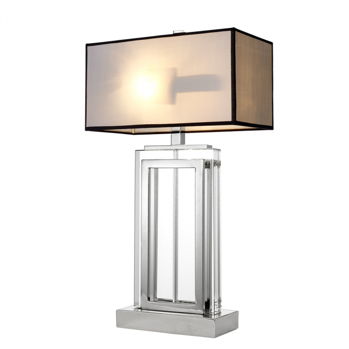  Lampă de masă Arlington finisaj cristal nichel inclus abajur gri 105862 EICHHOLTZ [1]
