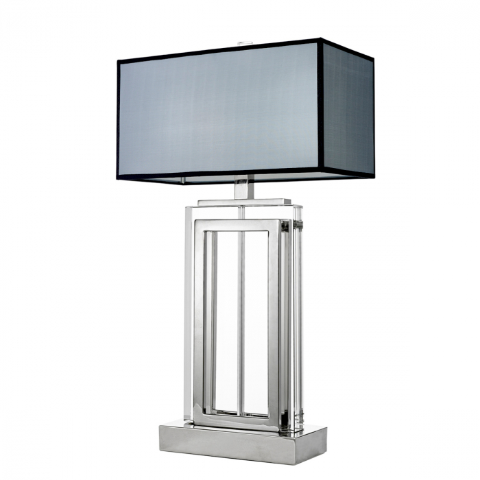   Lampă de masă Arlington finisaj cristal nichel inclus abajur gri 105862 EICHHOLTZ [3]