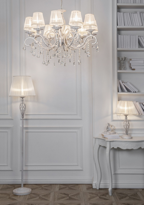 Veioza Grace ARM247-00-G, cu intrerupator, 1xE14, alba+aurie, IP20, Maytoni [2]