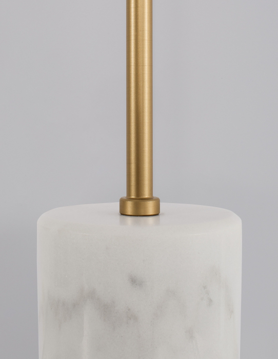 Lampa de masa aurie Ganiza 56 cm baza marmura alba, abajur forma glob ab sticla opal, 9960618 - Novaluce [5]