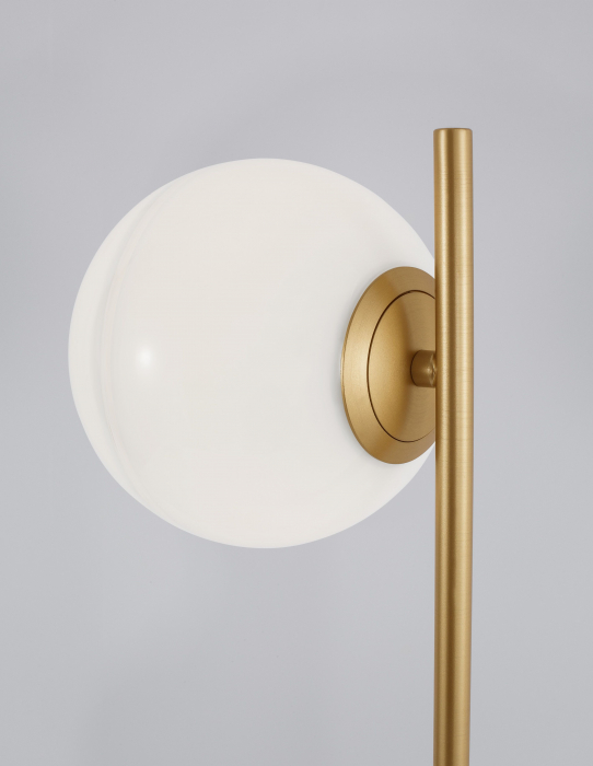 Lampa de masa aurie Ganiza 56 cm baza marmura alba, abajur forma glob ab sticla opal, 9960618 - Novaluce [4]