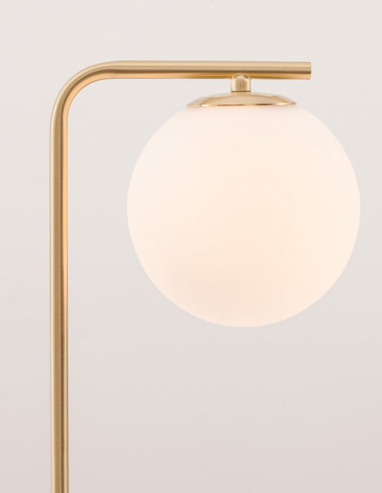 Lampa de masa aurie Luna 51 cm, glob alb sticla, baza marmura neagra, 9185361 - Novaluce [3]