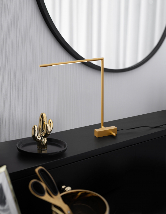 Lampa de masa aurie/neagra Rocco 40 cm stil minimalist, iluminare LED, 9180725 - Novaluce [8]