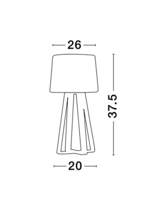 Lampa de masa crem Crista, suport din lemn, abajur textil, 38 cm, 8700302 - Novaluce [3]