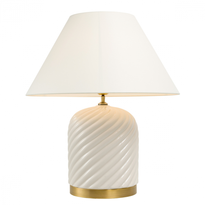   Lampă de masă Savona ceramică albă cu abajur 110908 EICHHOLTZ [1]