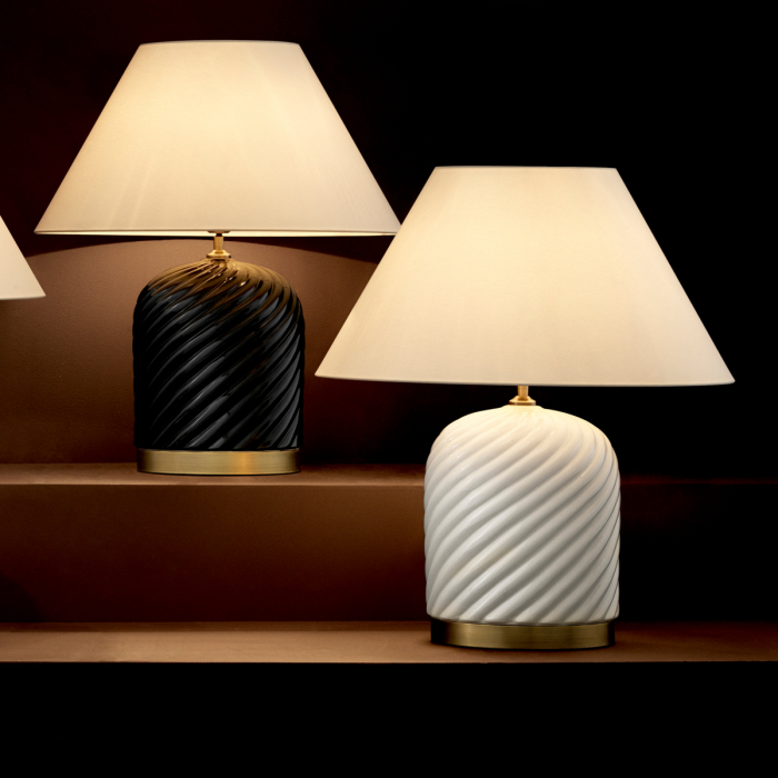   Lampă de masă Savona ceramică albă cu abajur 110908 EICHHOLTZ [5]
