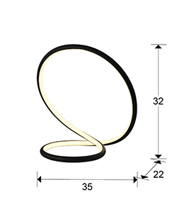 Lampa de masa dimabila LED moderna neagra Tamiz, din metal si acril, 963053 - Schuller [4]