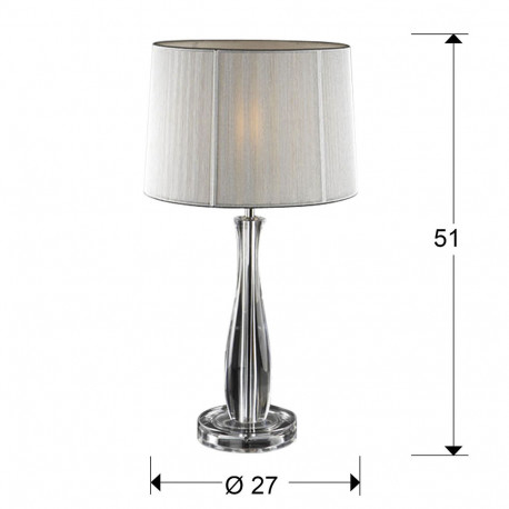 Lampa de masa dimabila premium argintie Oriana, Ø 27 cm, baza metal si sticla, abajur fir textil, 663023 - Schuller [2]