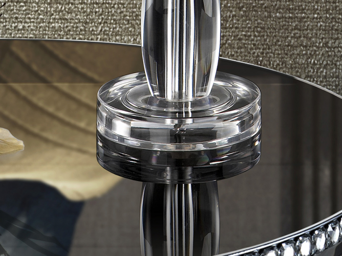 Lampa de masa dimabila premium argintie Oriana, Ø 27 cm, baza metal si sticla, abajur fir textil, 663023 - Schuller [5]