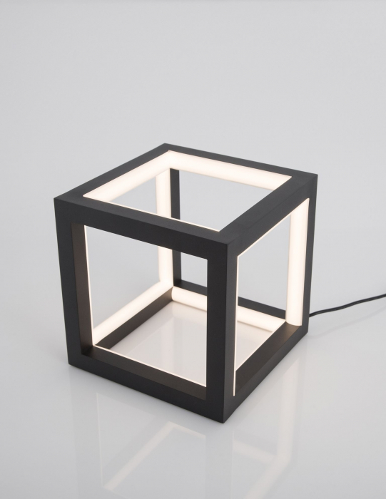 Lampa de masa forma cub aurie/neagra LED dimabil Gerho 16x16 cm, design minimalist, 9818161 - Novaluce [4]