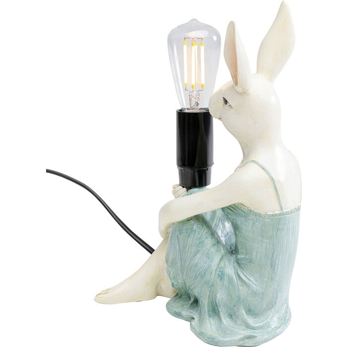 Lampă de Masă Girl Rabbit 14x12x21 cm, Rășină Poliesterică Lacuită - Kare Design [3]