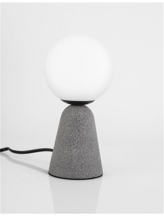 Lampa de masa gri/alba beton Chiro 20 cm, abajur sticla, 9577010 - Novaluce [4]
