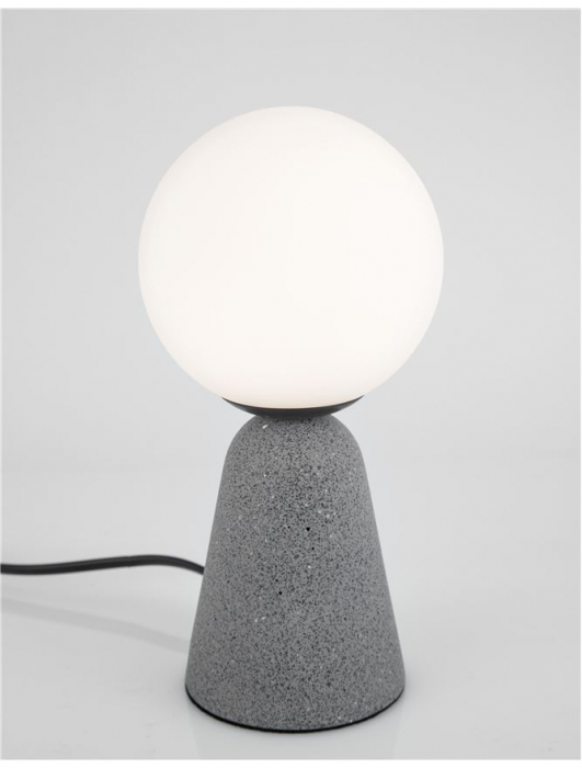 Lampa de masa gri/alba beton Chiro 20 cm, abajur sticla, 9577010 - Novaluce [3]