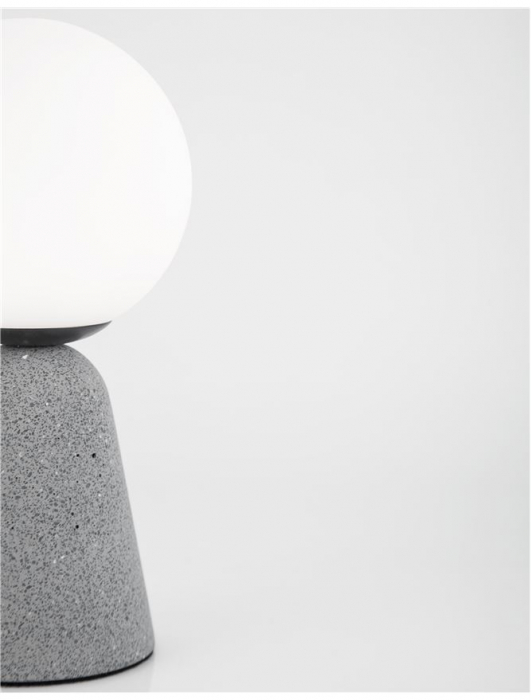 Lampa de masa gri/alba beton Chiro 20 cm, abajur sticla, 9577010 - Novaluce [6]