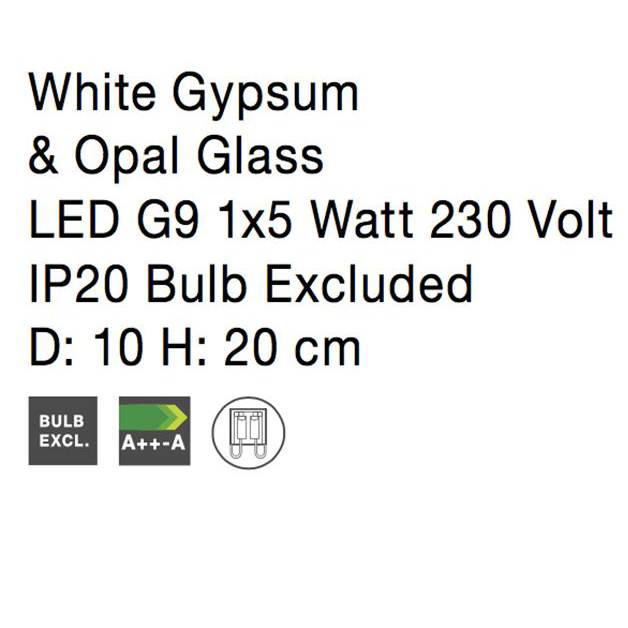 Lampa de masa gri/alba beton Chiro 20 cm, abajur sticla, 9577010 - Novaluce [17]