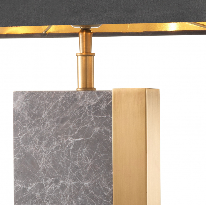 Lampa de masa gri Pietro design lux, baza marmura gri cu detalii aurii alama | Eichholtz - 112618 [2]