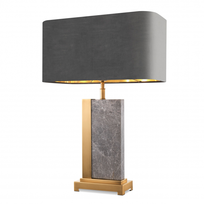 Lampa de masa gri Pietro design lux, baza marmura gri cu detalii aurii alama | Eichholtz - 112618 [4]
