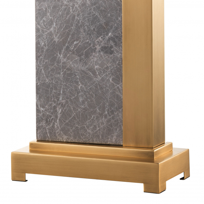 Lampa de masa gri Pietro design lux, baza marmura gri cu detalii aurii alama | Eichholtz - 112618 [3]