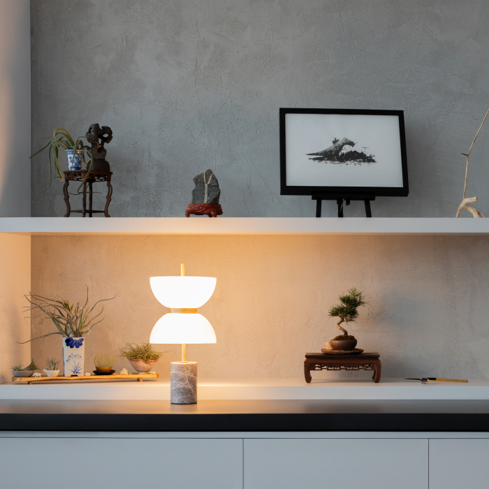 Lampă de masă Kyoto, Metal și marmură Auriu și gri, 11W, MAYTONI MOD178TL-L11GR3K [8]