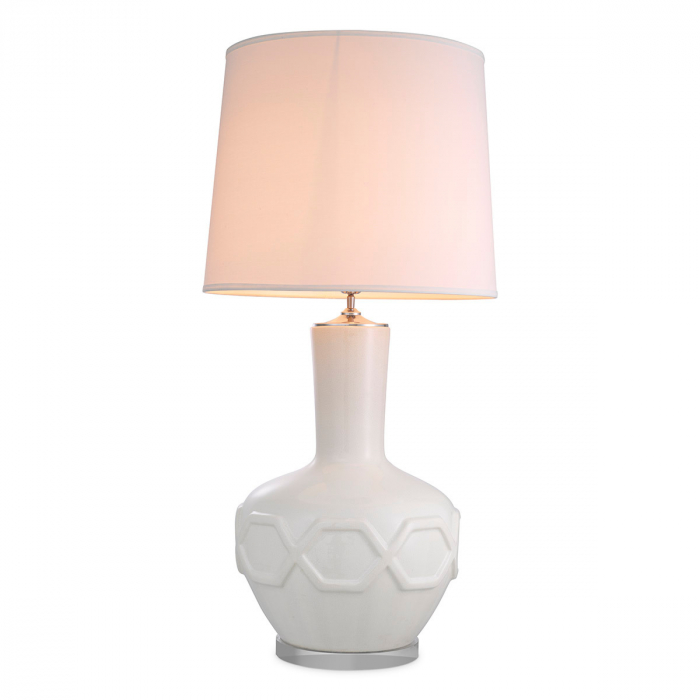   Lampă de masă Lambert albă crăpată inclusiv abajur 115419 EICHHOLTZ [1]