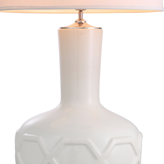   Lampă de masă Lambert albă crăpată inclusiv abajur 115419 EICHHOLTZ [5]