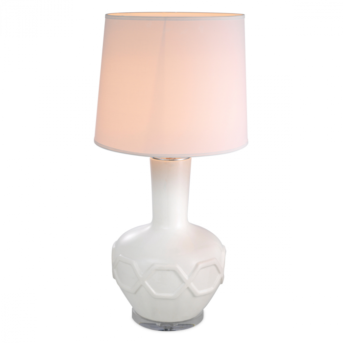   Lampă de masă Lambert albă crăpată inclusiv abajur 115419 EICHHOLTZ [4]