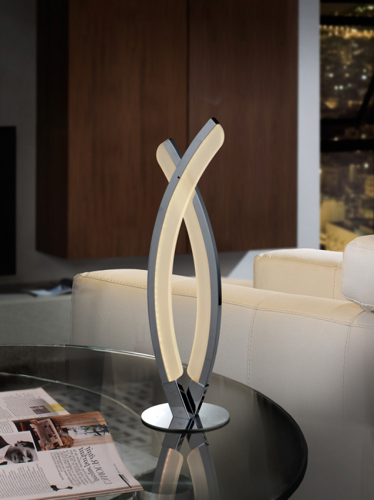 Lampa de masa LED crom Omino Ø 11 cm stil minimalist, metal, 736321 - Schuller [3]