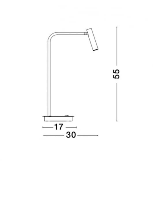 Lampa de masa LED premium neagra Rinos, din metal, 55 cm, ajustabila, 7140182 - Novaluce [3]