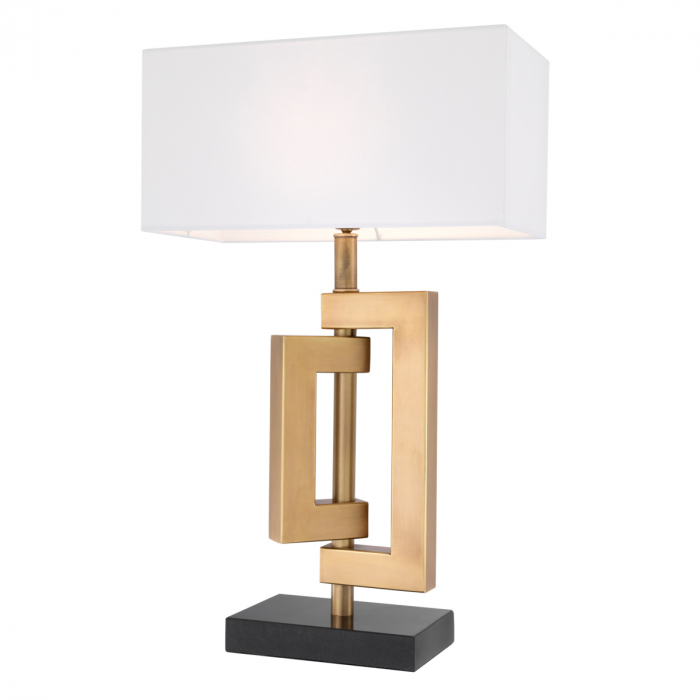   Lampă de masă Leroux din alamă antică cu abajur 114456 EICHHOLTZ [4]
