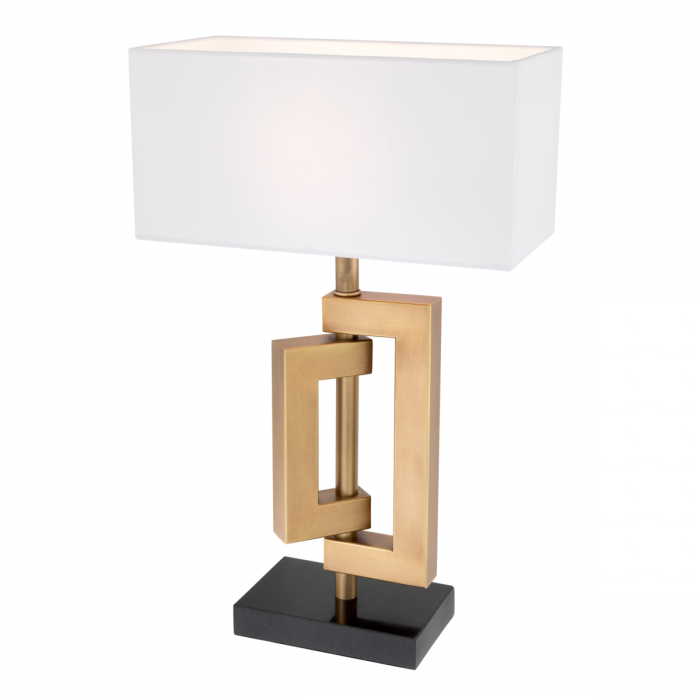   Lampă de masă Leroux din alamă antică cu abajur 114456 EICHHOLTZ [3]