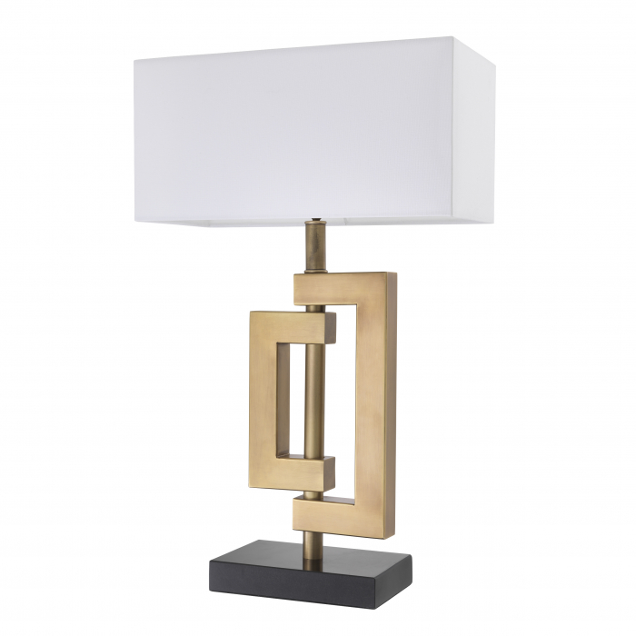   Lampă de masă Leroux din alamă antică cu abajur 114456 EICHHOLTZ [2]
