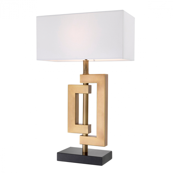   Lampă de masă Leroux din alamă antică cu abajur 114456 EICHHOLTZ [1]